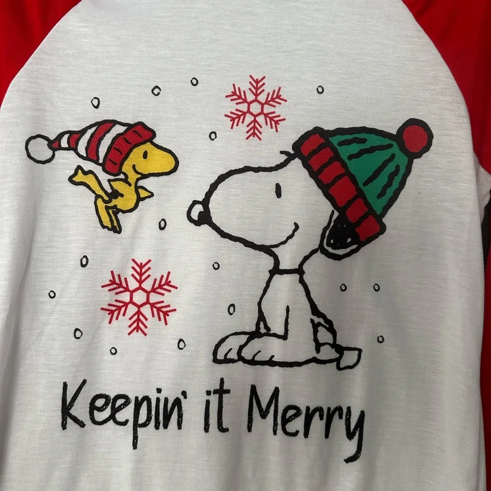 Peanuts Snoopy And Woodstock Keepin' It Merry Christmas, T Shirt - Picture 2 of 6